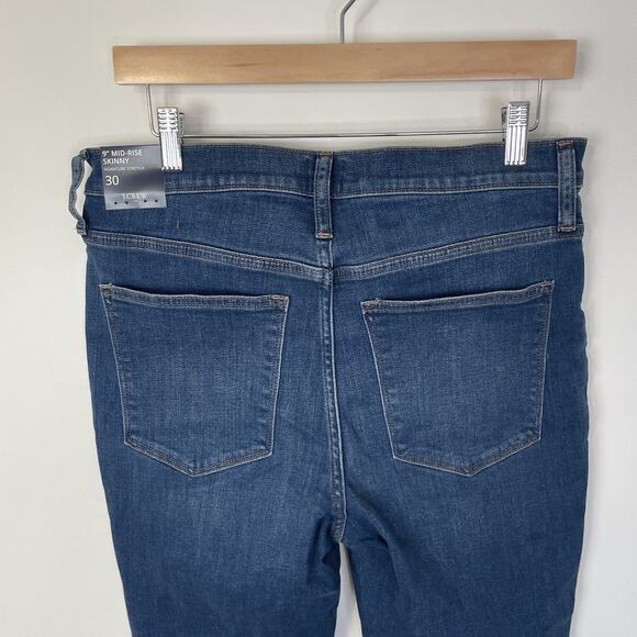 J. Crew Factory 9" mid-rise skinny jean in signature stretch 30 CB396 Navy - Picture 6 of 12
